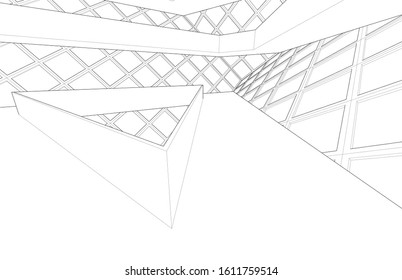 abstract architecture background 3d illustration