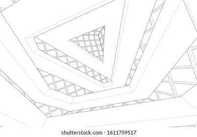abstract architecture background 3d illustration
