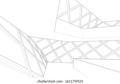 abstract architecture background 3d illustration