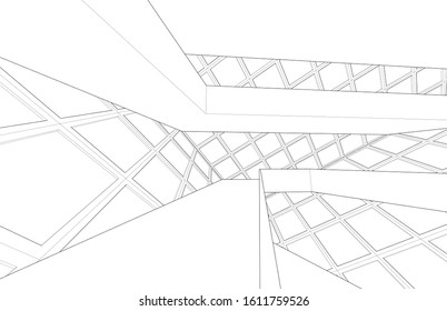 abstract architecture background 3d illustration