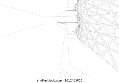 abstract architecture background 3d illustration