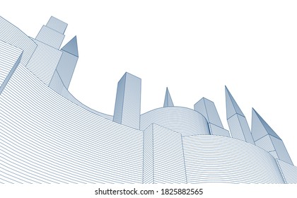 ilustración 3d de fondo de arquitectura abstracta