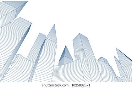 abstract architecture background 3d illustration