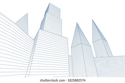 abstract architecture background 3d illustration