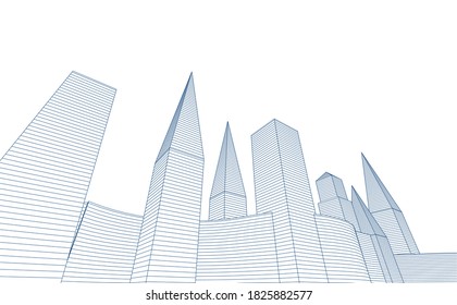 abstract architecture background 3d illustration