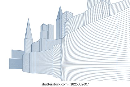 ilustración 3d de fondo de arquitectura abstracta
