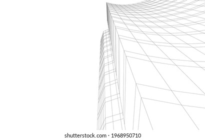 abstrakte Architektur, Hintergrund 3D-Illustration