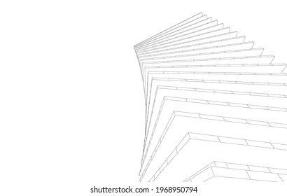abstract architecture background 3d illustration