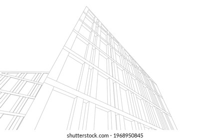 abstract architecture background 3d illustration