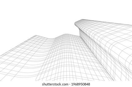 abstract architecture background 3d illustration