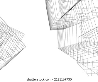 ilustración 3d de fondo de arquitectura abstracta