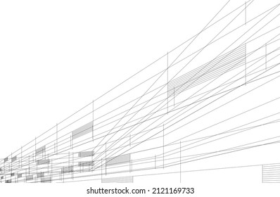 abstract architecture background 3d illustration