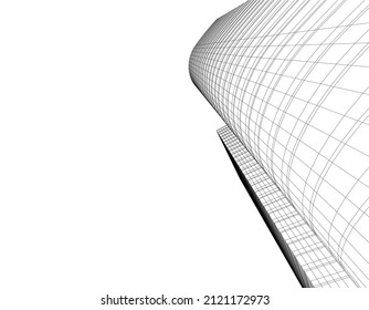 abstract architecture background 3d illustration