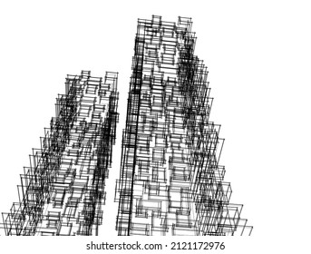 abstract architecture background 3d illustration