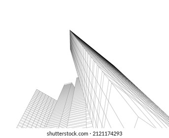 abstract architecture background 3d illustration