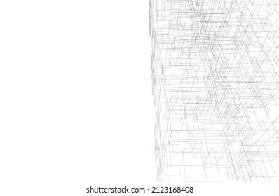 abstrakte Architektur, Hintergrund 3D-Illustration