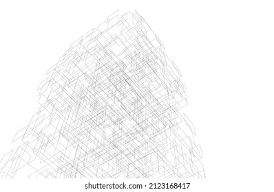 ilustración 3d de fondo de arquitectura abstracta