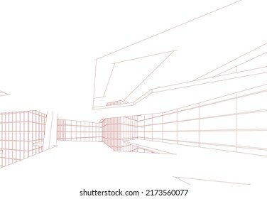 Abstract architecture background 3d illustration
