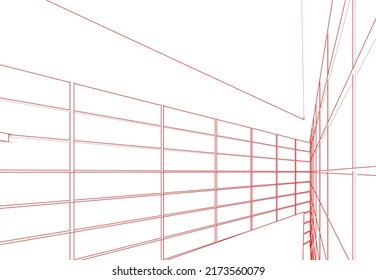 Abstract architecture background 3d illustration