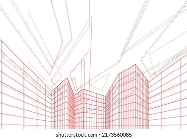 Abstract architecture background 3d illustration