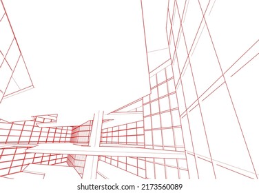 Abstract architecture background 3d illustration
