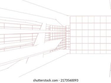 Abstract architecture background 3d illustration