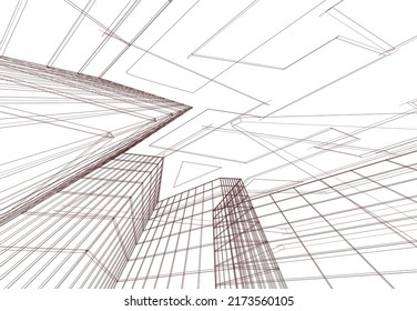 Resumen del fondo de la arquitectura Ilustración 3d