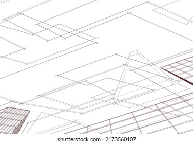 Abstract architecture background 3d illustration