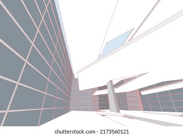 Abstract architecture background 3d illustration