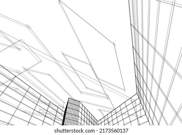 Abstract architecture background 3d illustration