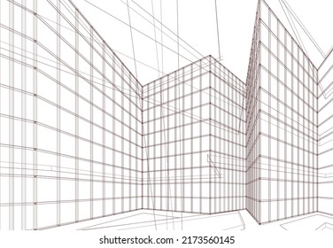 Abstract architecture background 3d illustration