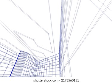 Abstract architecture background 3d illustration