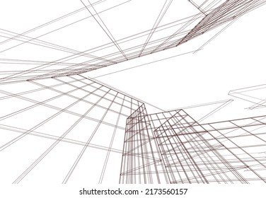 Abstract architecture background 3d illustration