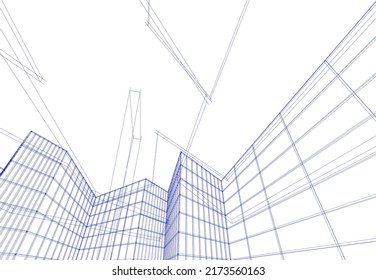 Abstract architecture background 3d illustration