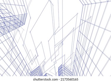Abstract architecture background 3d illustration