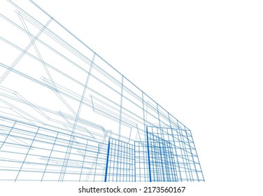 Abstract architecture background 3d illustration