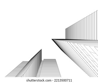 ilustración 3d de fondo de arquitectura abstracta