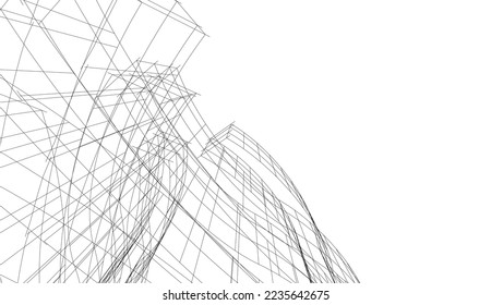 Abstract architecture background 3d illustration