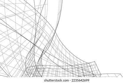 Abstract architecture background 3d illustration