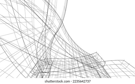 Abstract architecture background 3d illustration