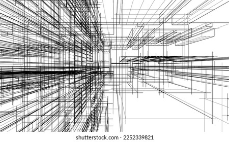 Abstract architecture background 3d illustration