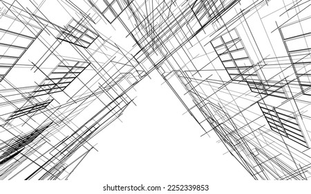 Resumen del fondo de la arquitectura Ilustración 3d