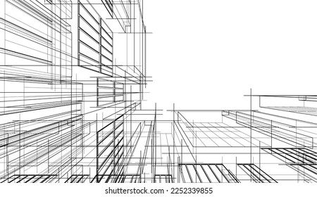 Resumen del fondo de la arquitectura Ilustración 3d