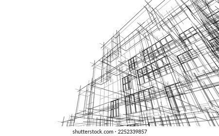 Abstract architecture background 3d illustration