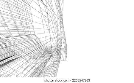 Resumen del fondo de la arquitectura Ilustración 3d
