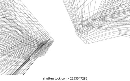 Resumen del fondo de la arquitectura Ilustración 3d