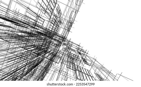 Resumen del fondo de la arquitectura Ilustración 3d