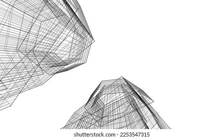 Abstract architecture background 3d illustration