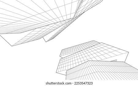 Abstract architecture background 3d illustration