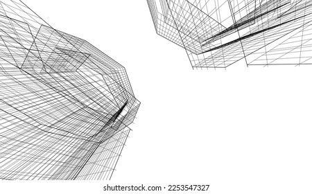 Abstract architecture background 3d illustration